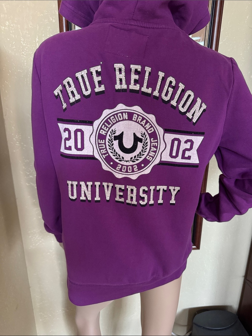 True Religion Vintage Bling Women’s Pullover Zip Hoodie sz L